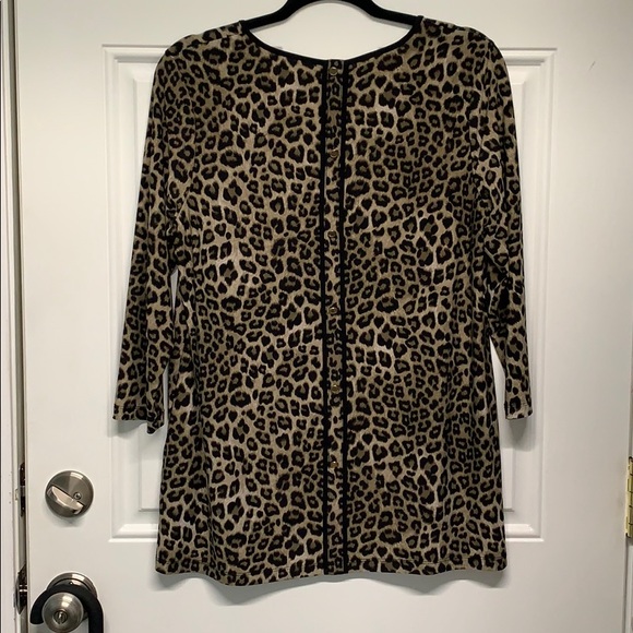 Anne Klein M Leopard Tunic Top - Picture 2 of 6